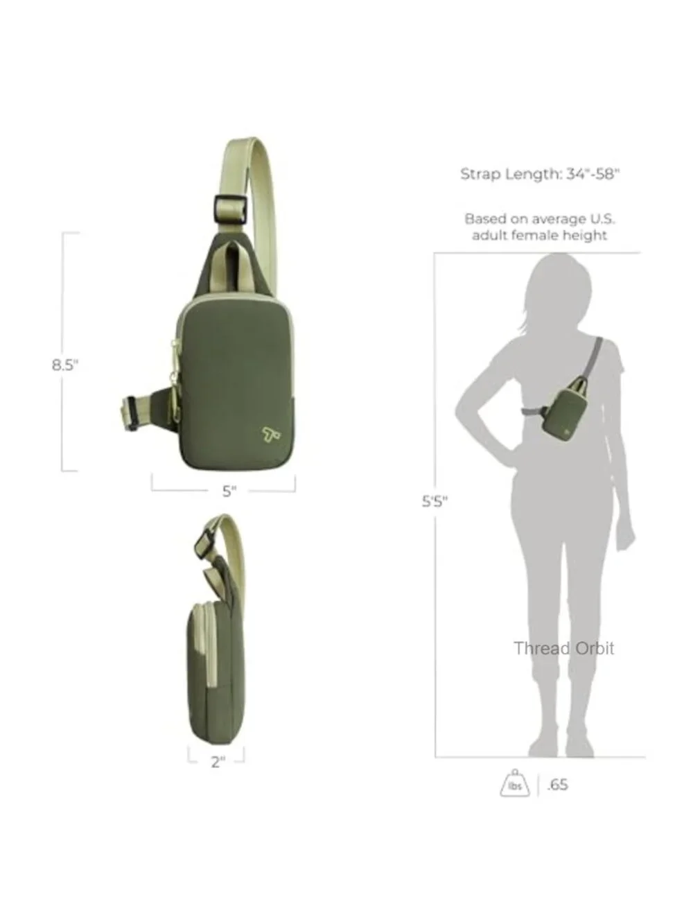 Anti-Theft Compact Sling Crossbody Bag with RFID Blocking